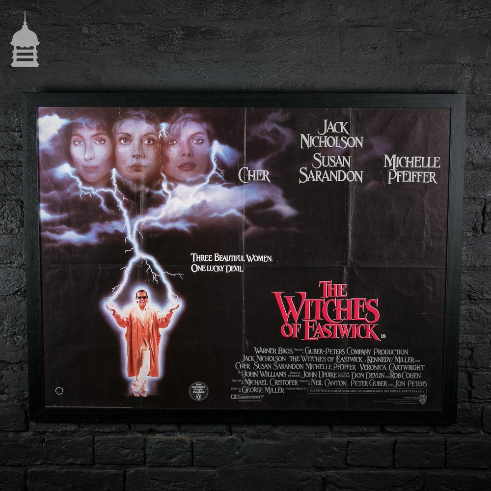 Original ‘THE WITCHES OF EASTWICK’ Quad Movie Poster in Black Frame