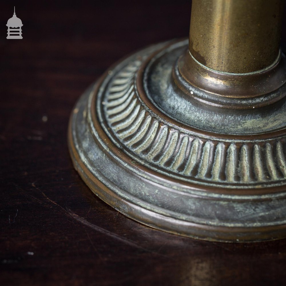 Victorian Privacy Shield Fan in a Decorative Brass Stand