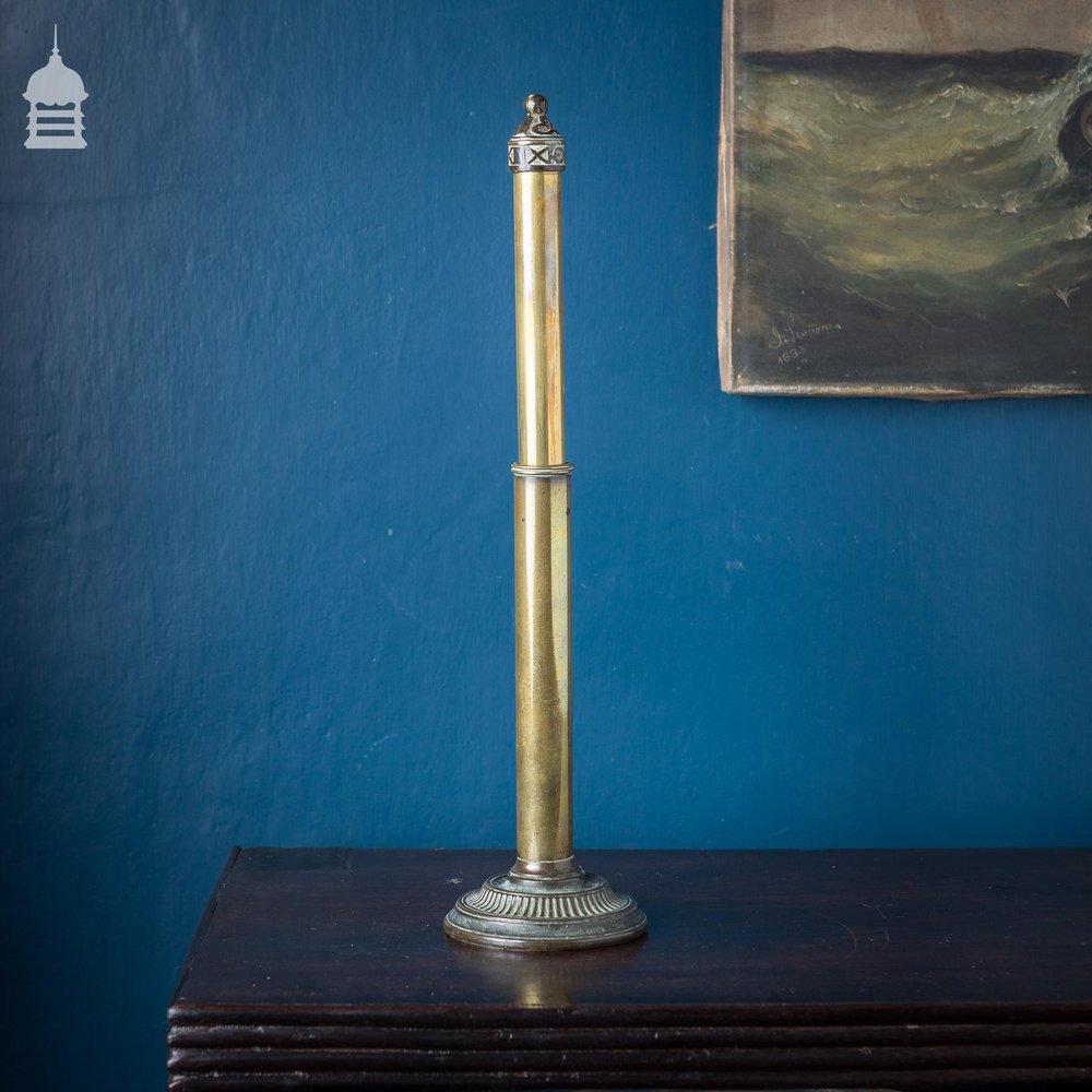 Victorian Privacy Shield Fan in a Decorative Brass Stand