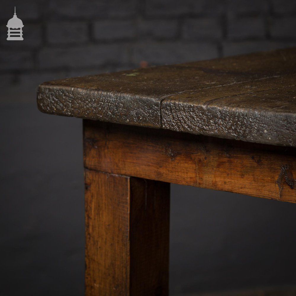 Solid Industrial Pine Table with Waxed Finish