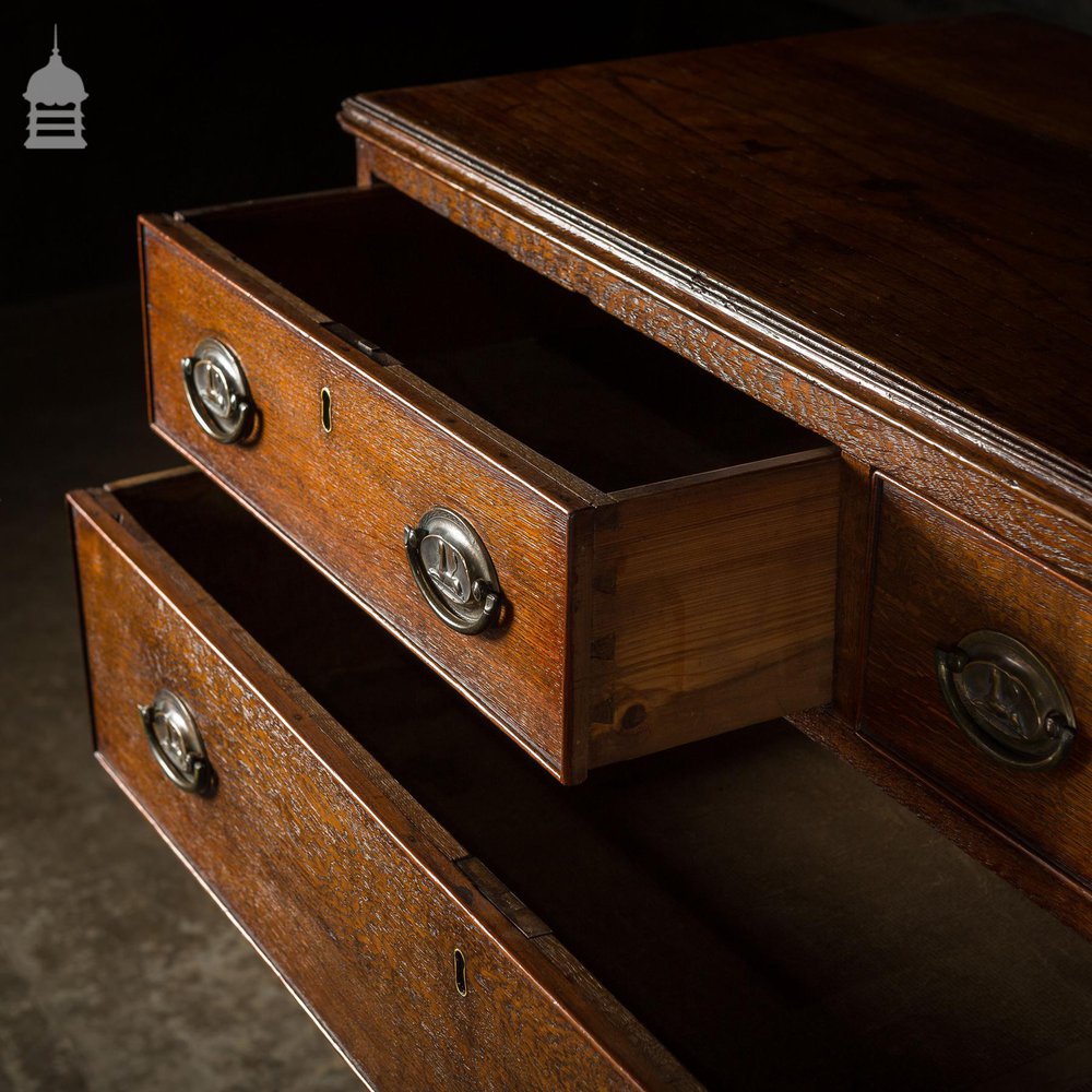 George III Oak Chest of Drawers with Brass Sphinx Drawer Pull Handles