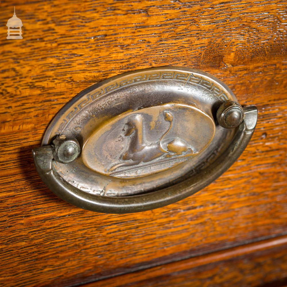 George III Oak Chest of Drawers with Brass Sphinx Drawer Pull Handles