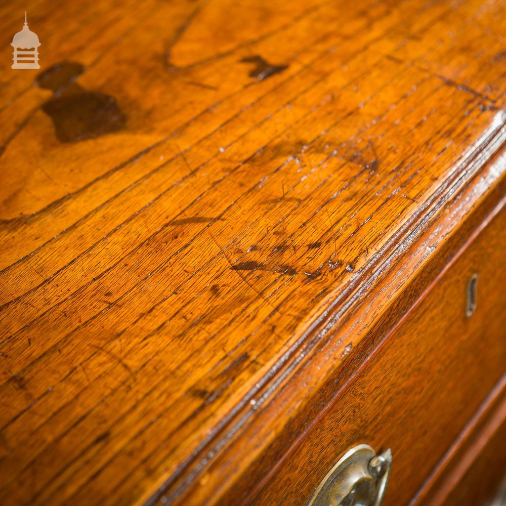 George III Oak Chest of Drawers with Brass Sphinx Drawer Pull Handles