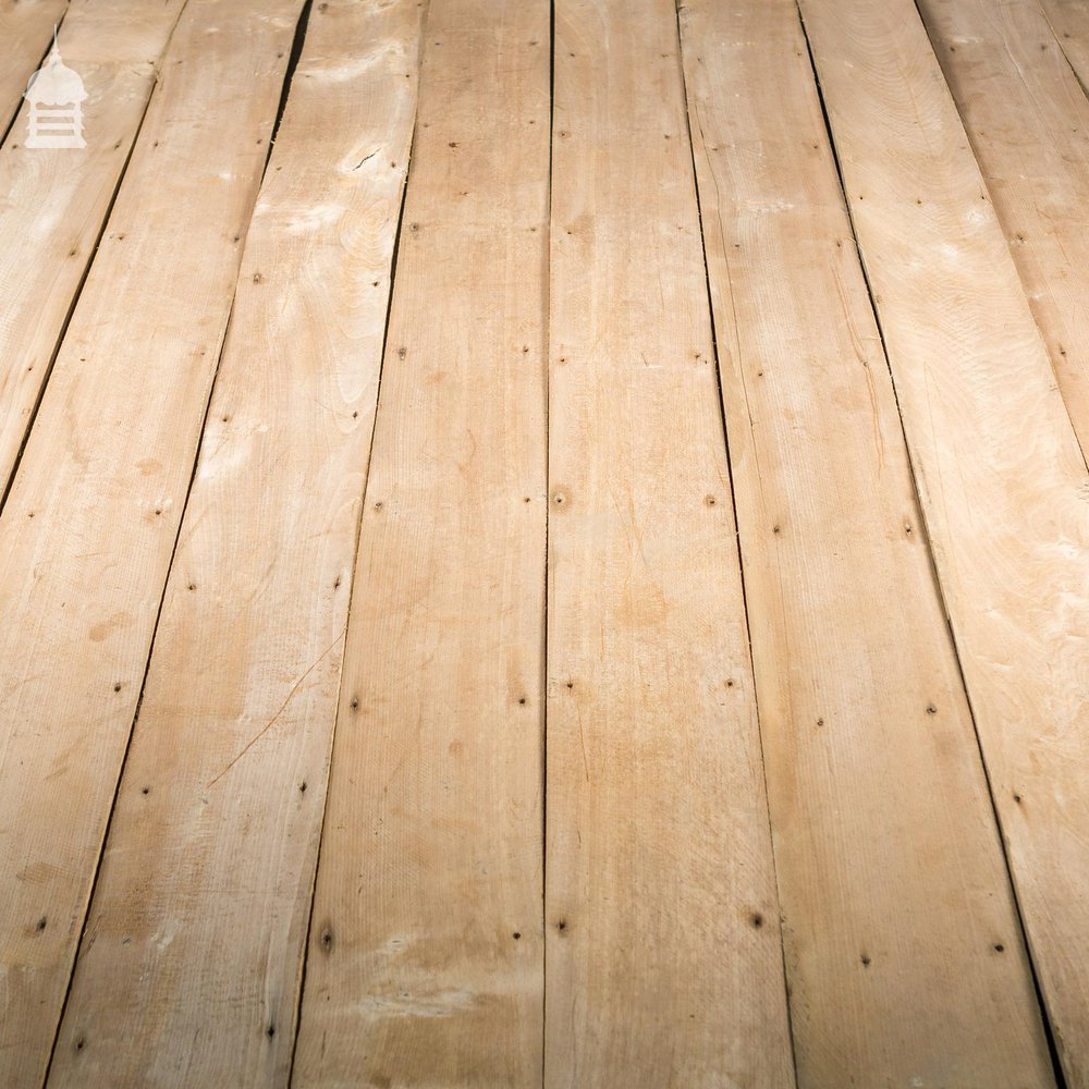 Batch of 10 Square Metres of 19th C Elm Floorboards Wall Cladding