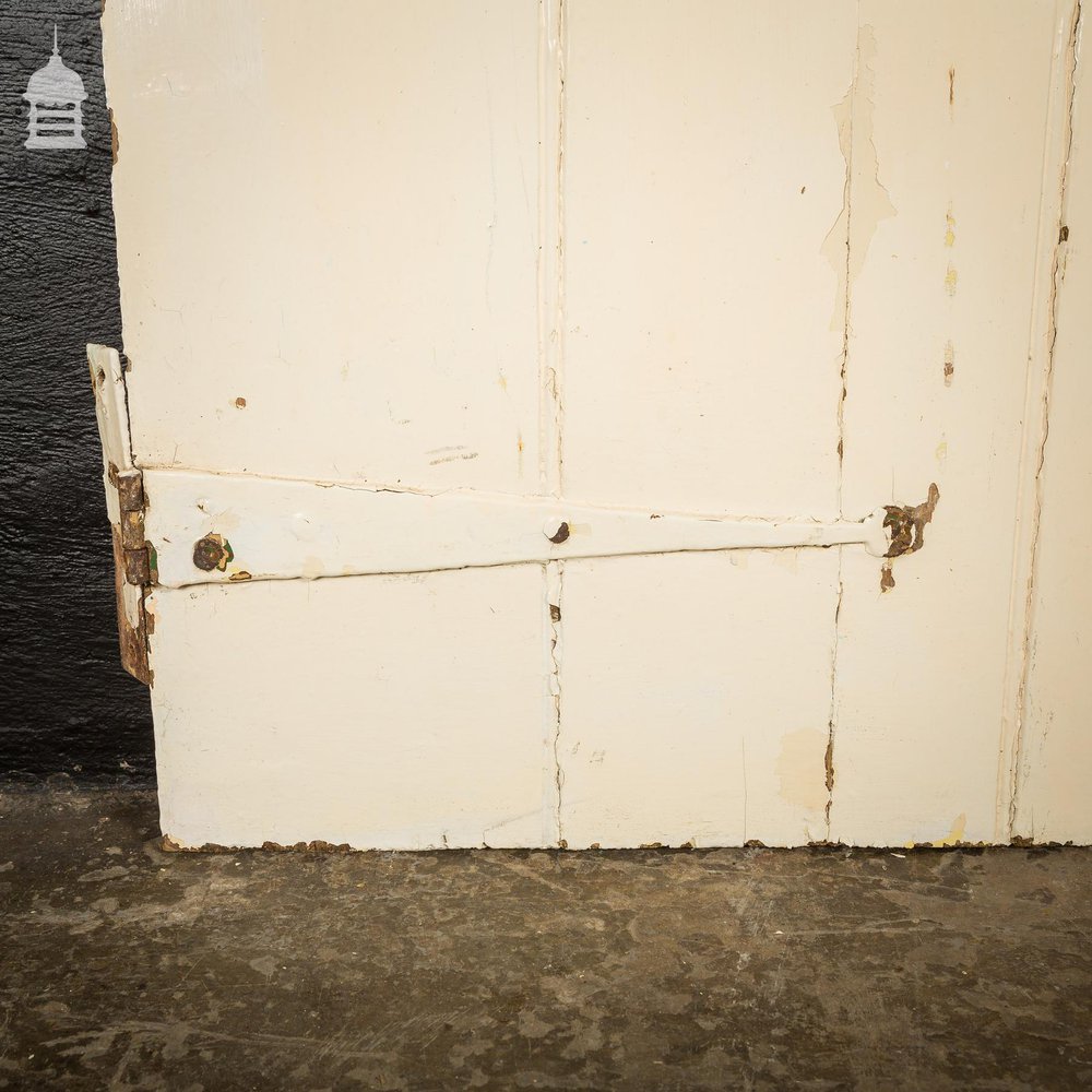 17th C White Pained Pine Ledged and Braced Cottage Door