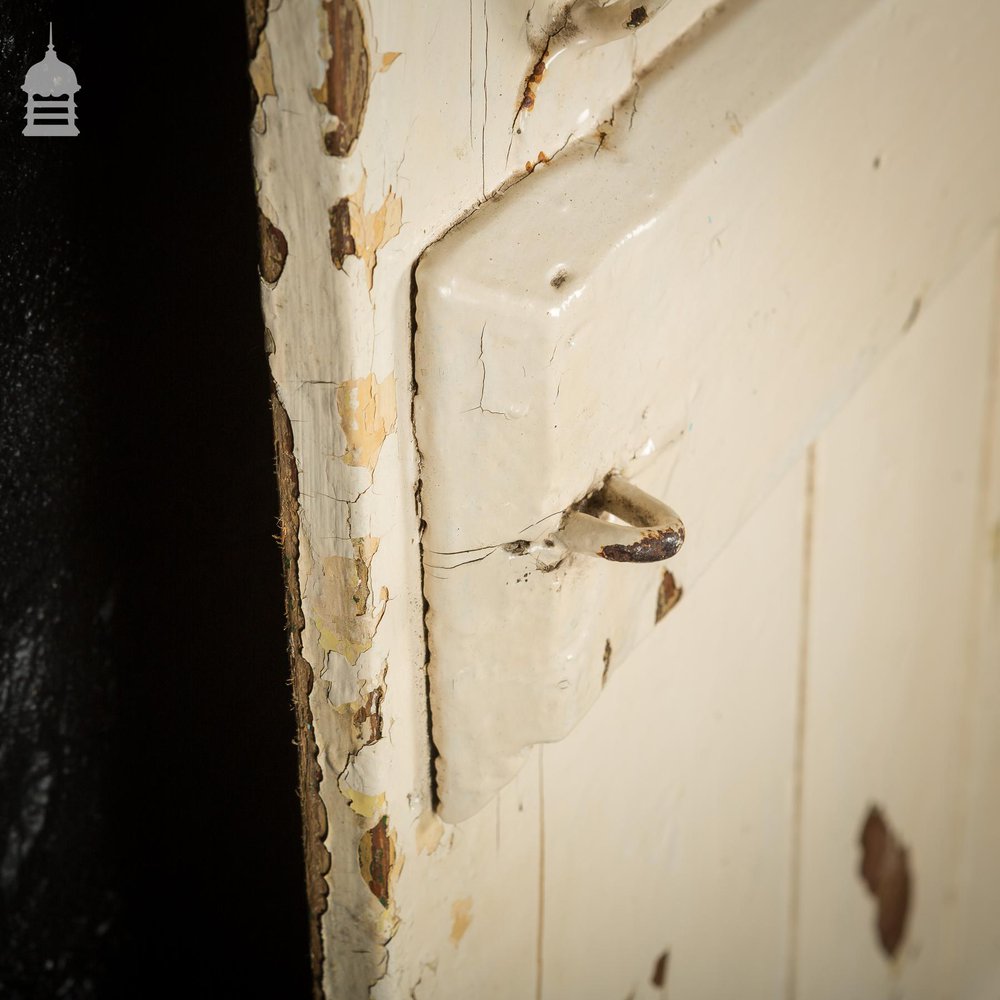 17th C White Pained Pine Ledged and Braced Cottage Door