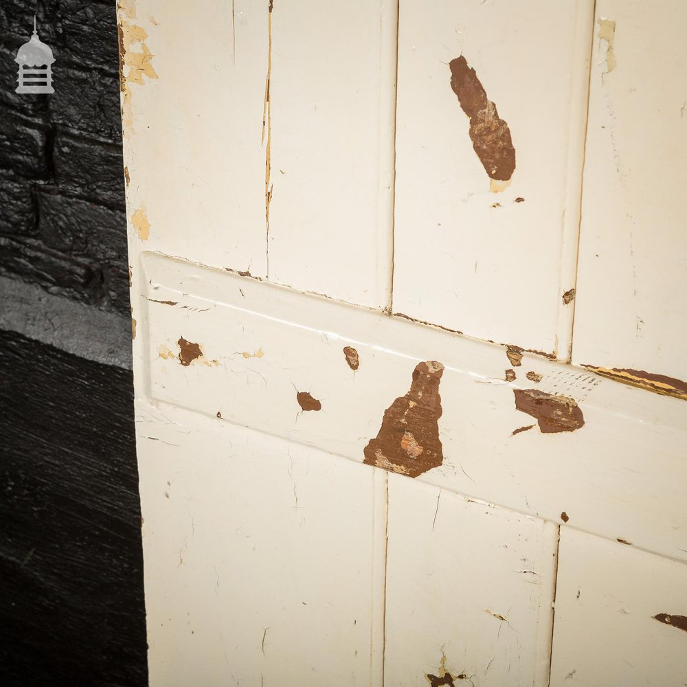 17th C White Pained Pine Ledged and Braced Cottage Door