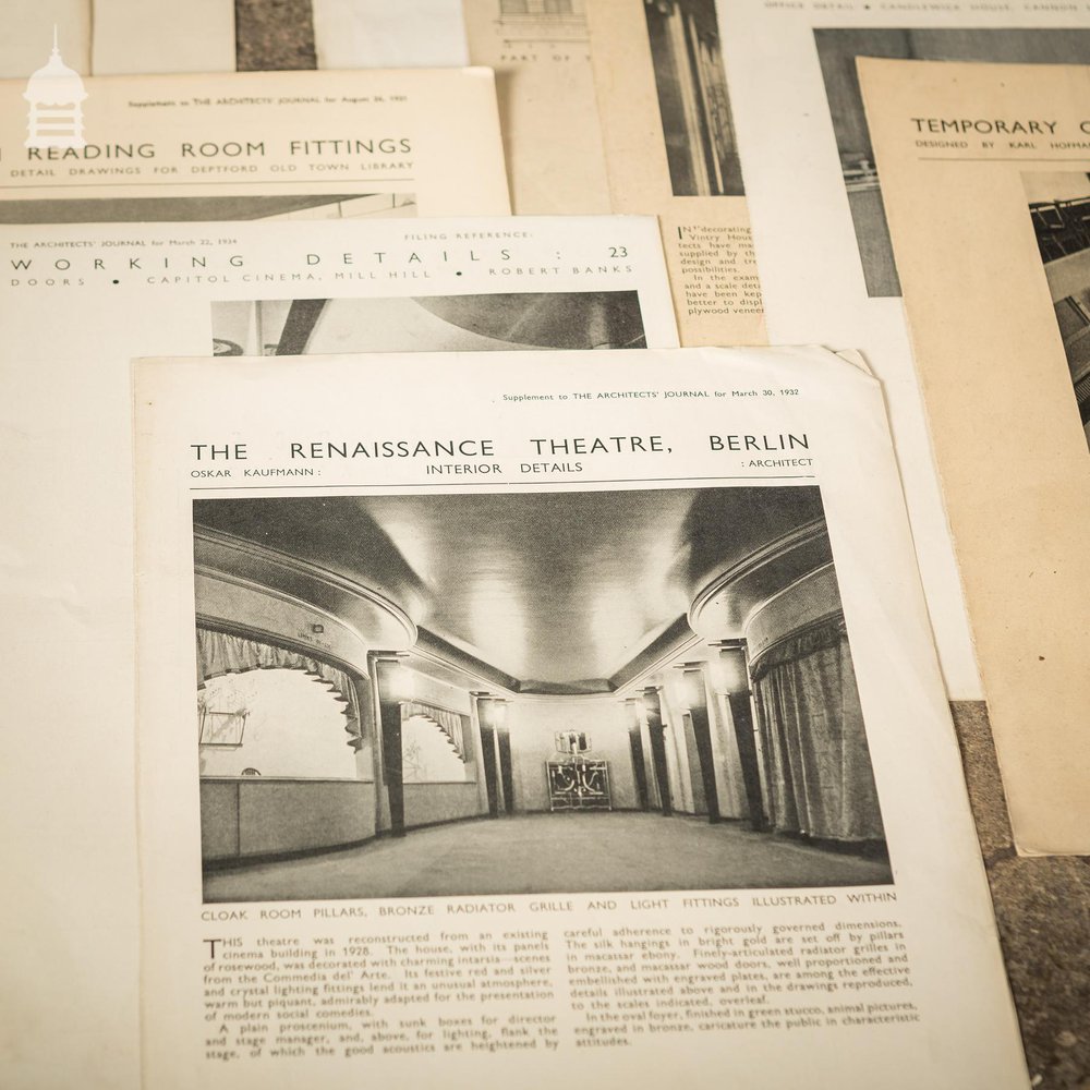 Collection of 13 Original Supplements from The Architects' Journal dated 1931 – 1935