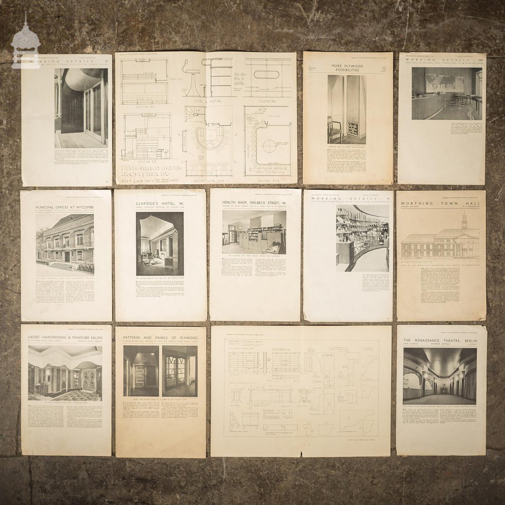 Collection of 13 Original Supplements from The Architects' Journal dated 1931 – 1935