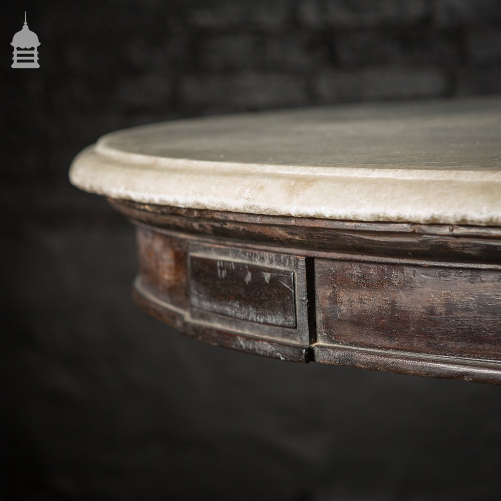 Marble Topped Table, Late 19th C Ebonised Neo Classical Circular