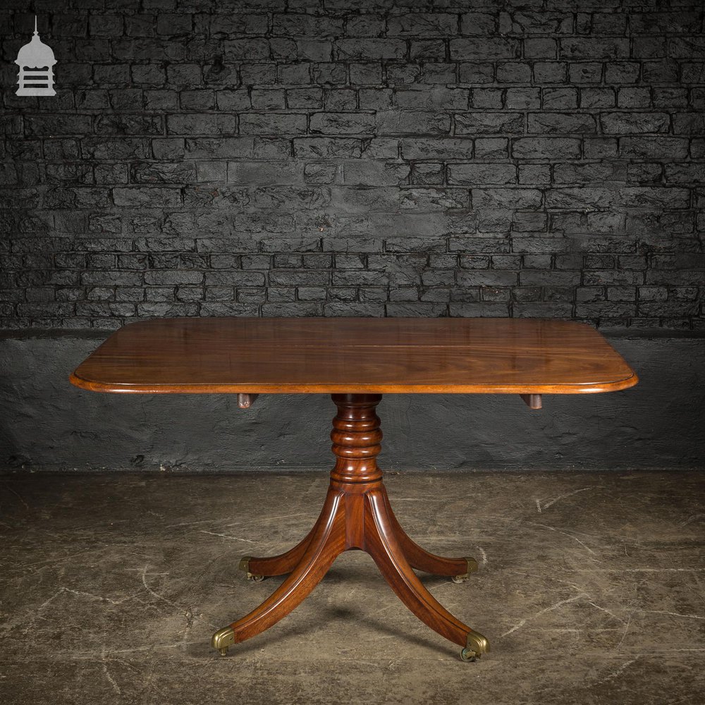 Regency Cuban Mahogany Flip Top Breakfast Table with Turned Pedestal