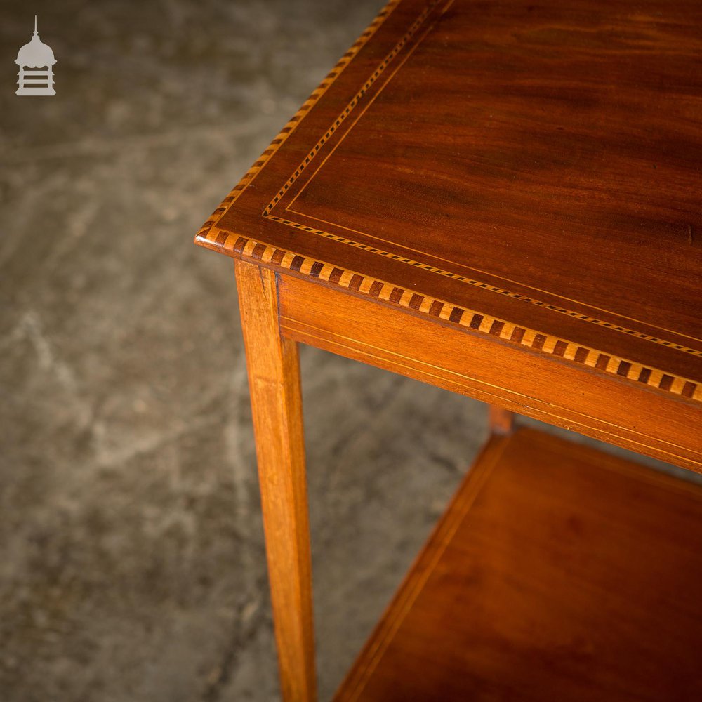 Fine Edwardian Inlaid Flame Mahogany Table