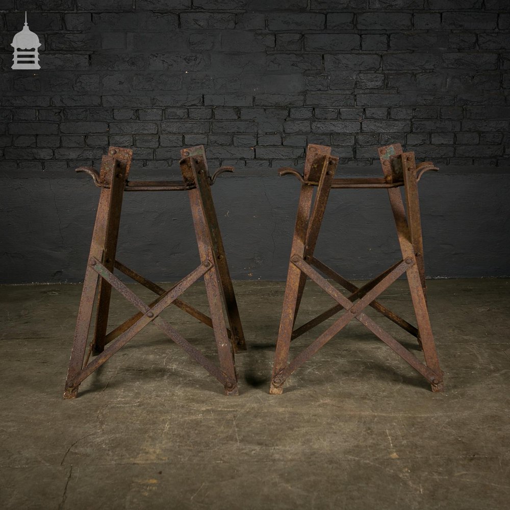 Pair of Wrought Iron Victorian Barrel Stands