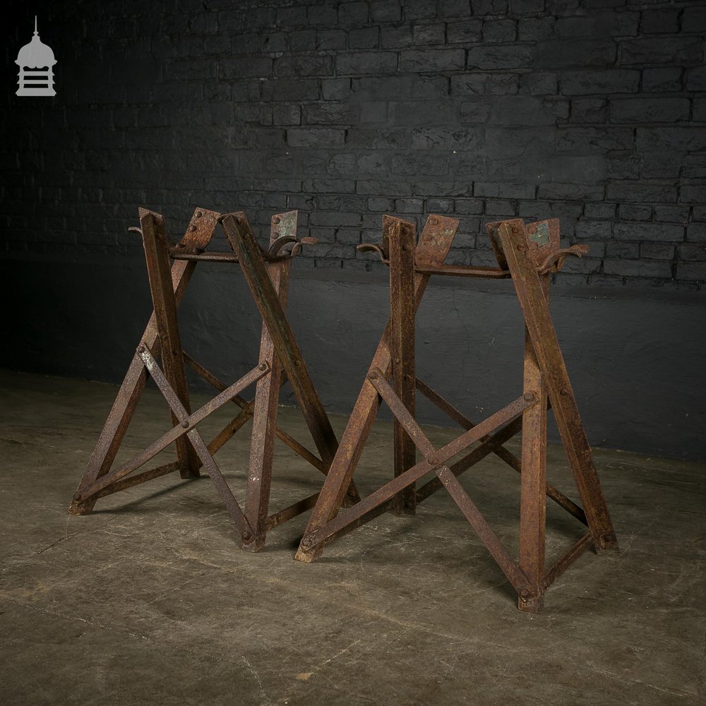 Pair of Wrought Iron Victorian Barrel Stands