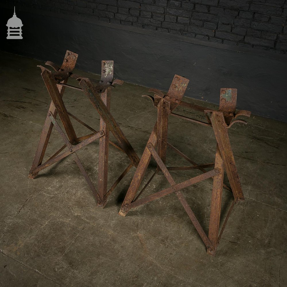 Pair of Wrought Iron Victorian Barrel Stands