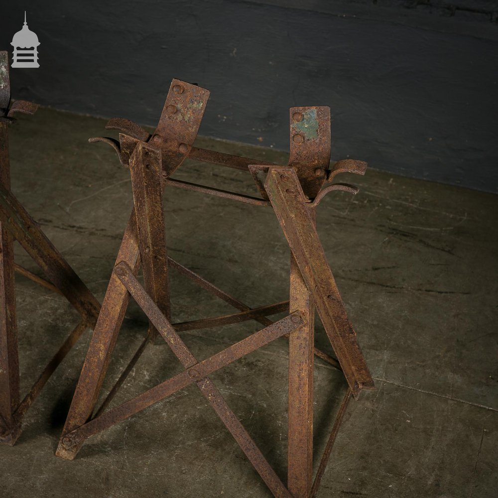 Pair of Wrought Iron Victorian Barrel Stands