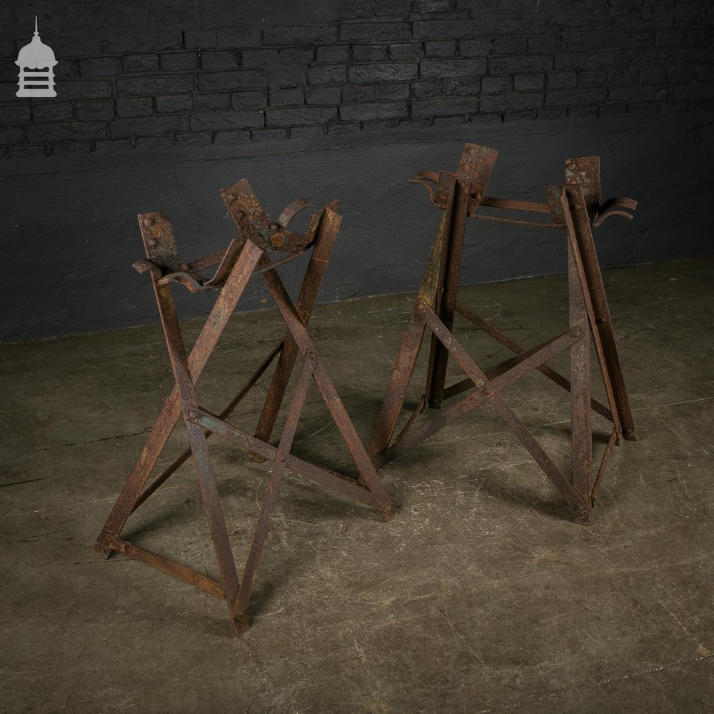 Pair of Wrought Iron Victorian Barrel Stands