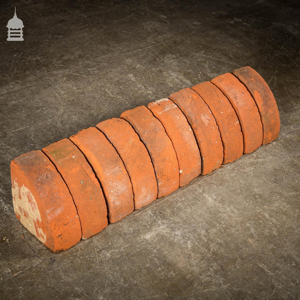 Batch of 79 Quarter Round Wall Coping Bricks Copings