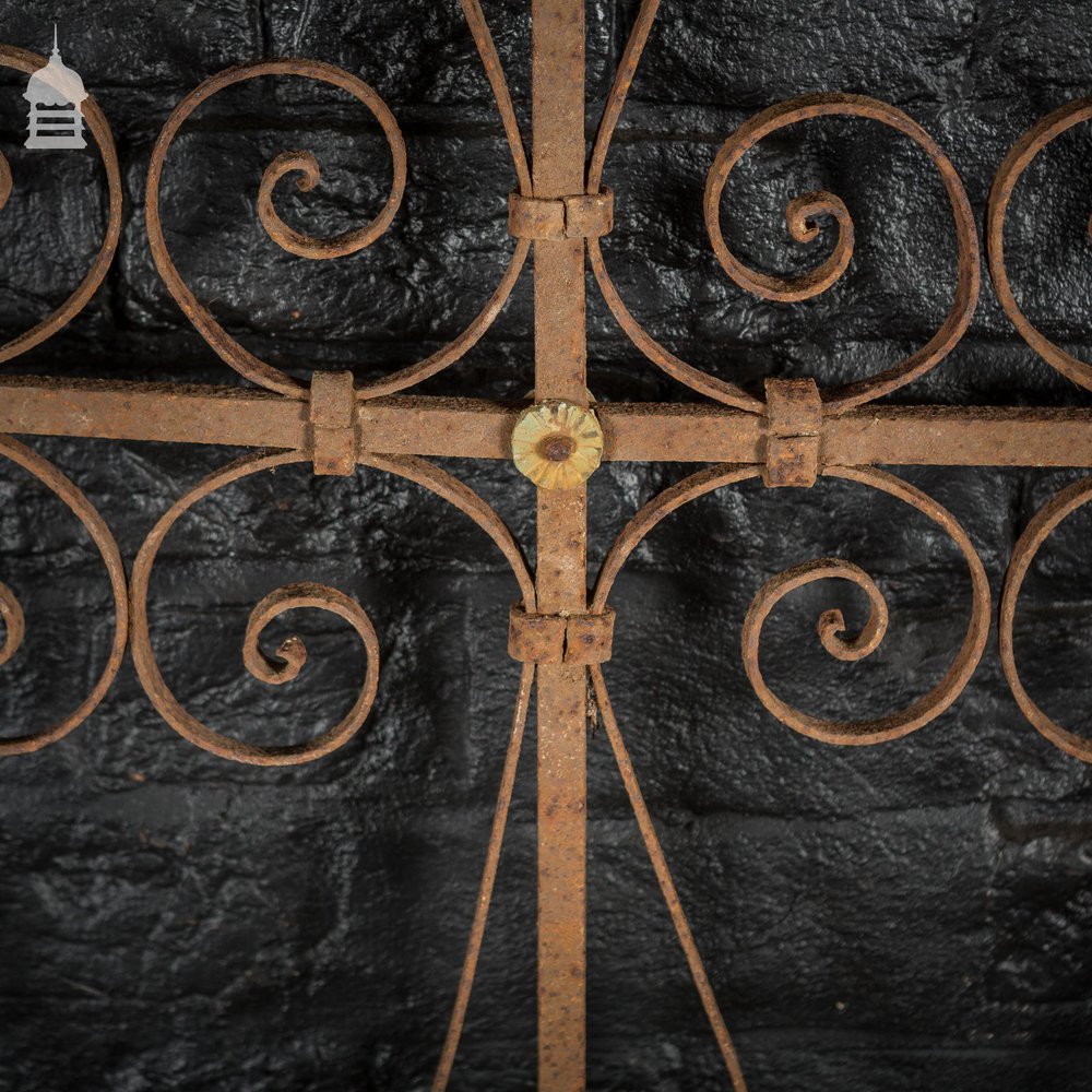 18th C Wrought Iron Railing with Scroll Detail