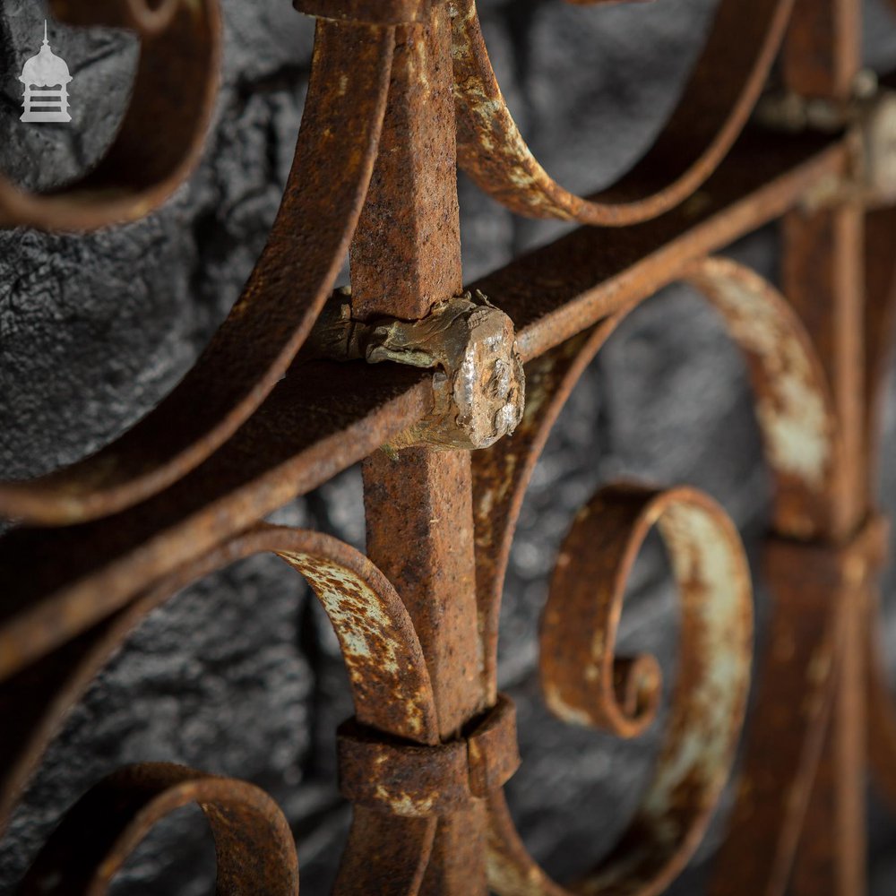 18th C Wrought Iron Railing with Scroll Design