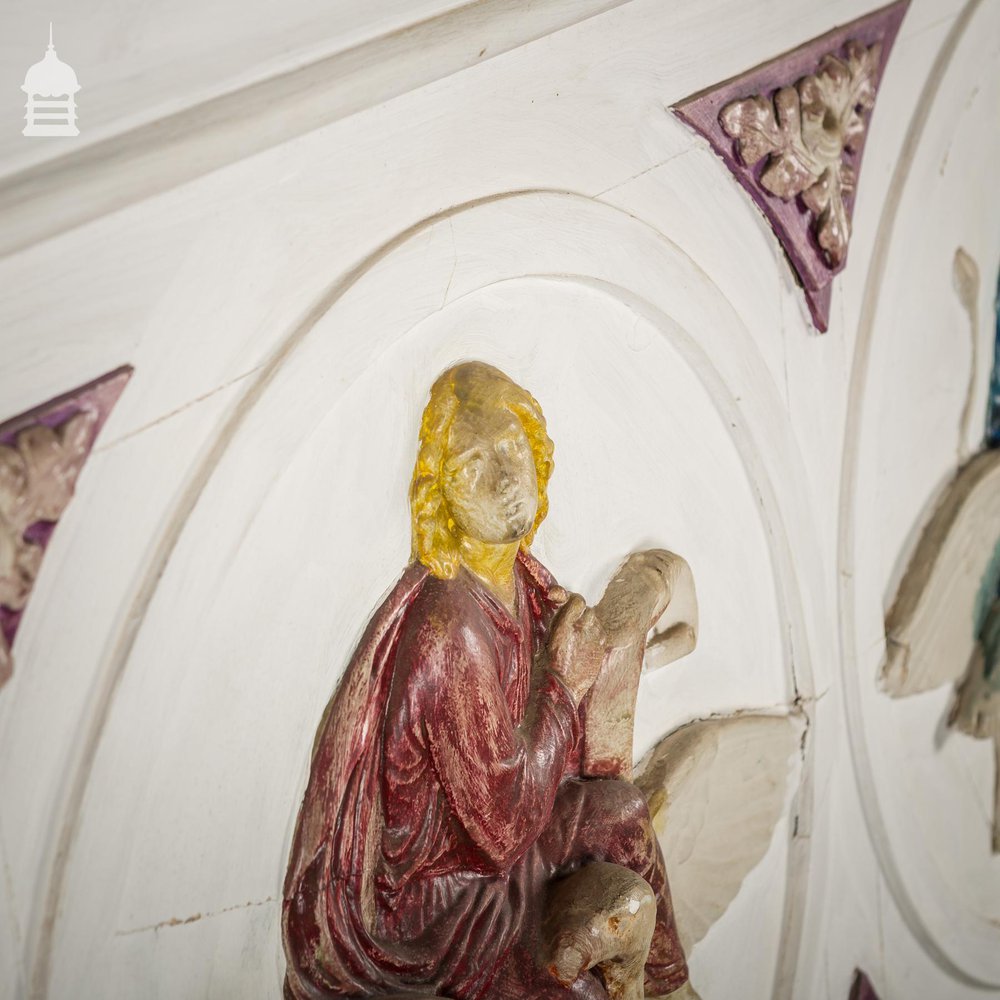 19th C Plaster and Gesso Panel of the Four Evangelists Matthew Mark Luke and John