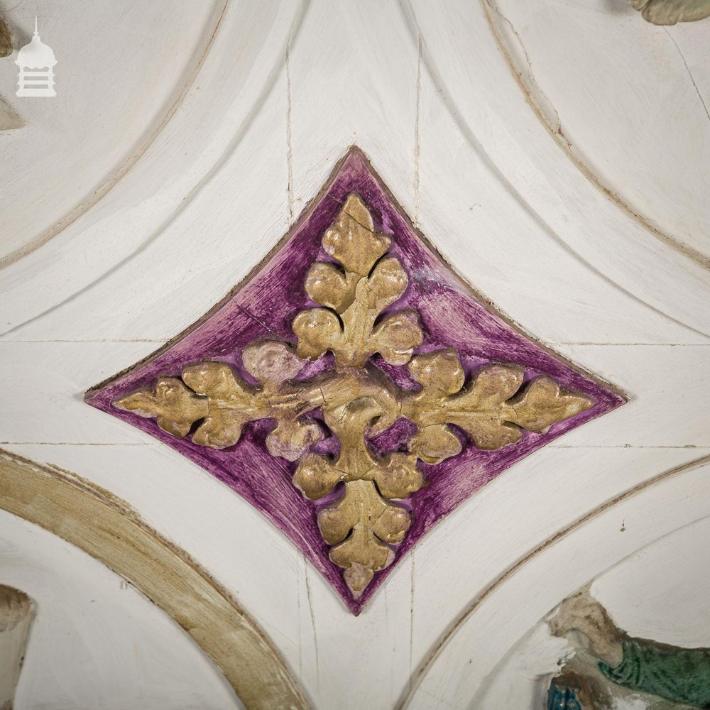 19th C Plaster and Gesso Panel of the Four Evangelists Matthew Mark Luke and John