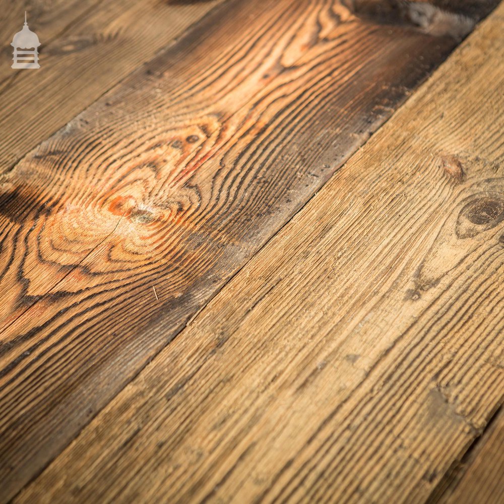 Batch of 12 Square Metres of Rustic Pine Floorboard or Wall Cladding with Grained Brushed Finish