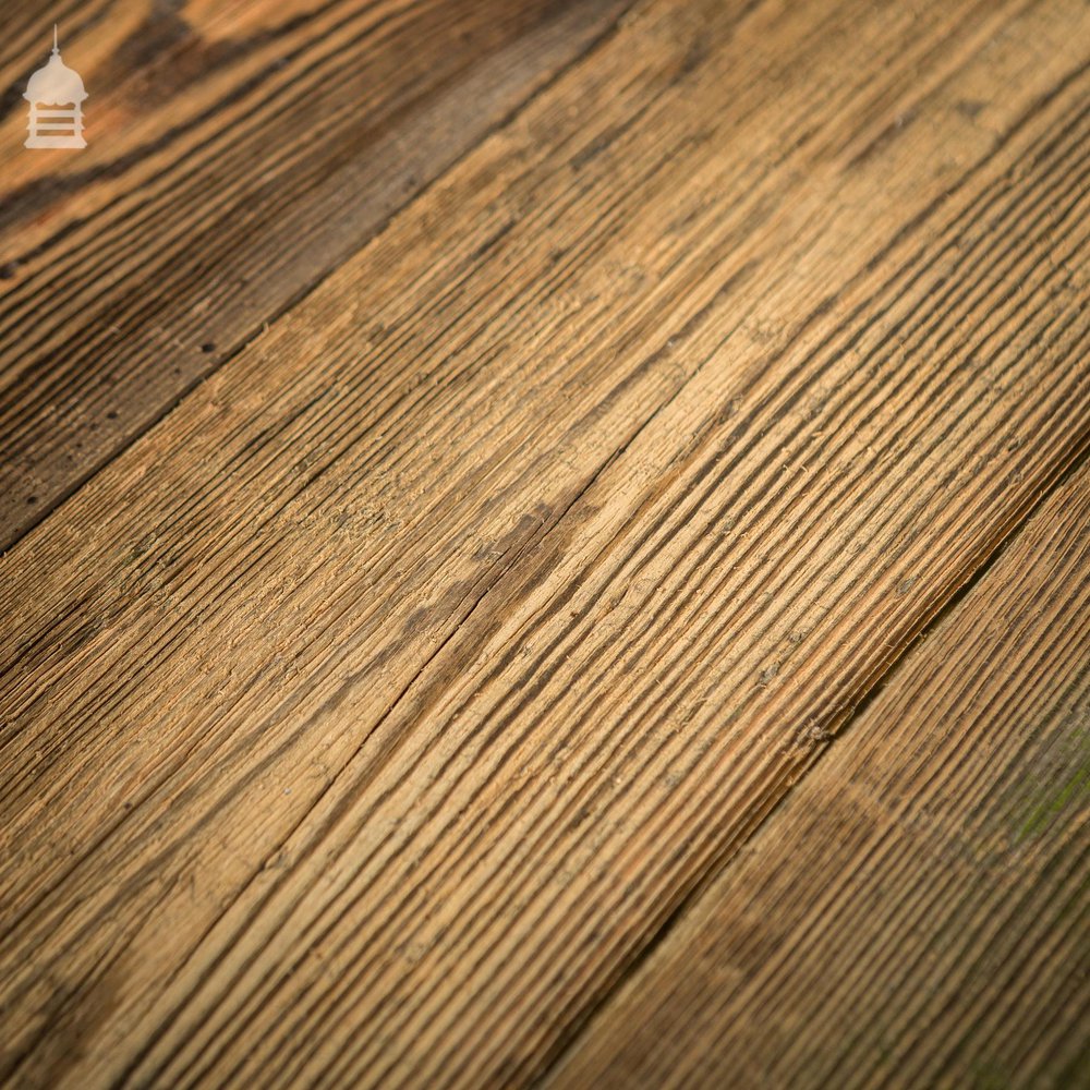 Batch of 12 Square Metres of Rustic Pine Floorboard or Wall Cladding with Grained Brushed Finish