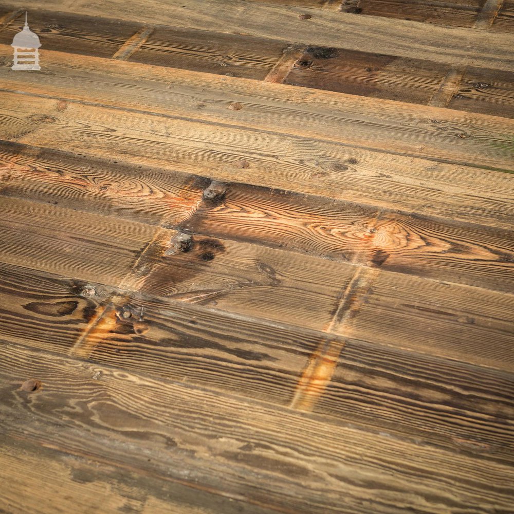 Batch of 12 Square Metres of Rustic Pine Floorboard or Wall Cladding with Grained Brushed Finish