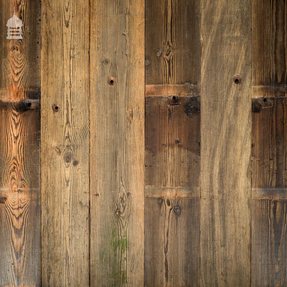 Batch of 12 Square Metres of Rustic Pine Floorboard or Wall Cladding with Grained Brushed Finish