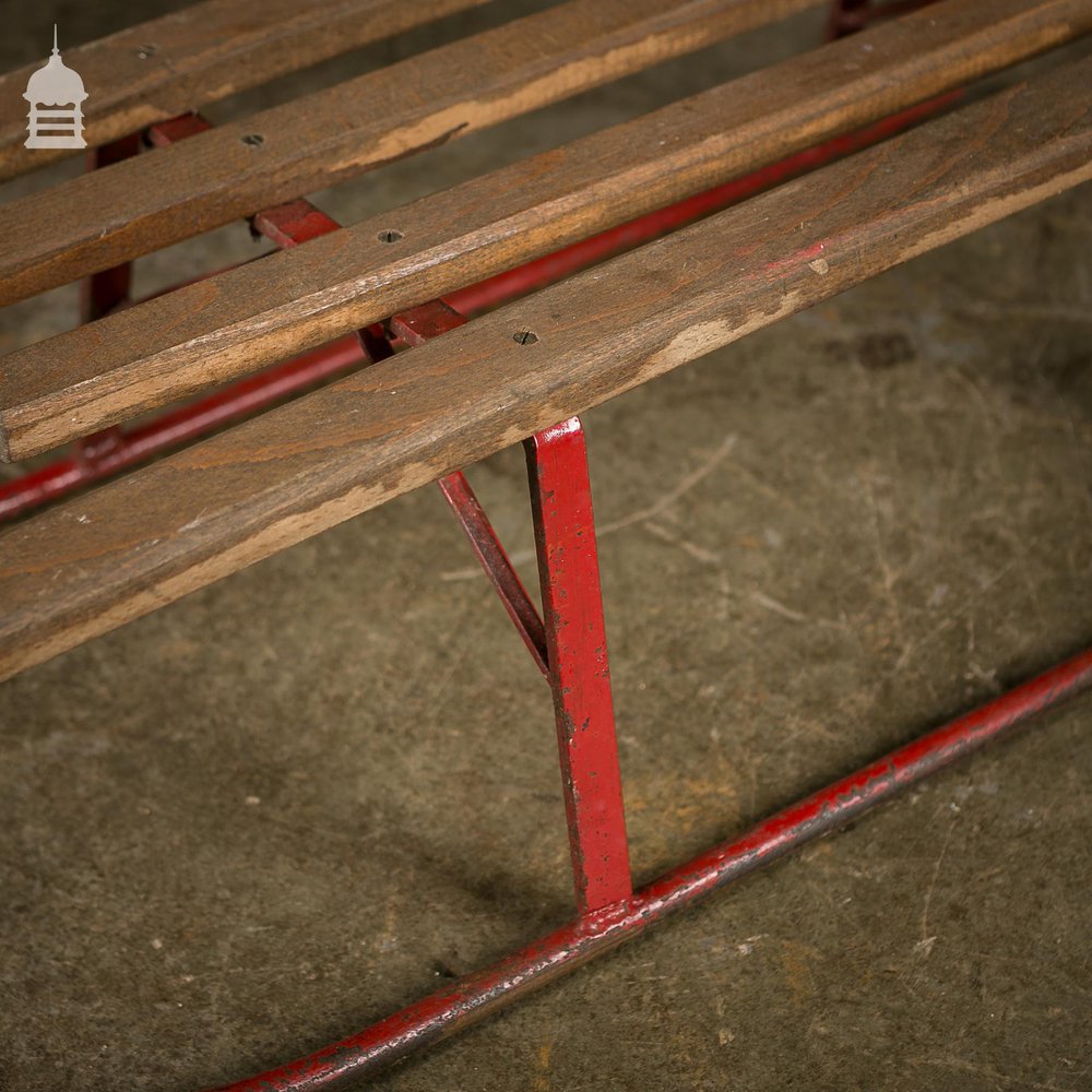 Small 20th C Steel Sledge with Hardwood Slats