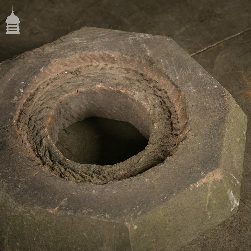 Pair of 19th C Octagonal Sandstone Plinth Bases