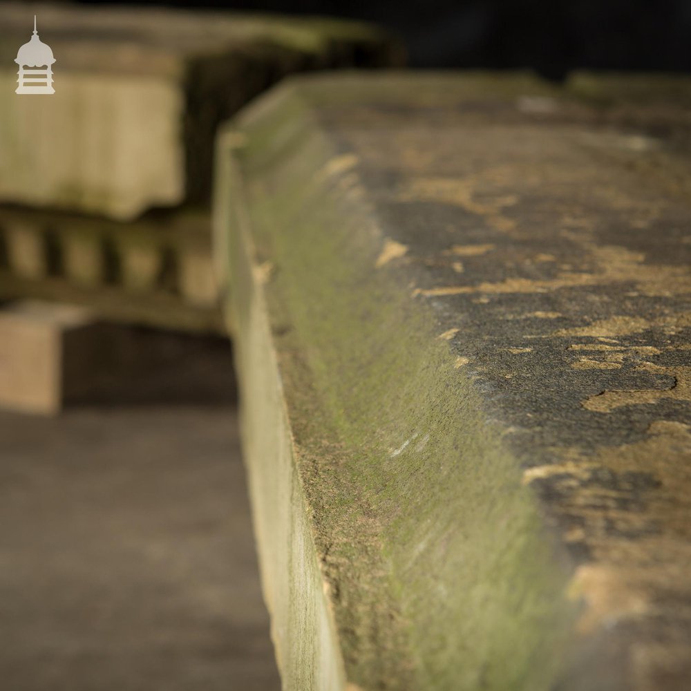 Pair of Georgian Carved Sandstone Lintels with Dentil Moulding