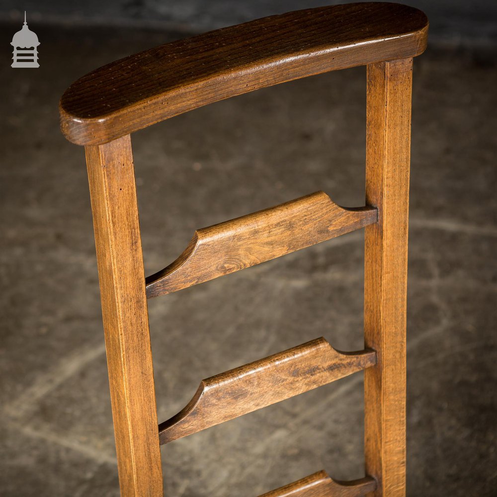 Set of 3 19th C Elm Low Ladder Back Chairs