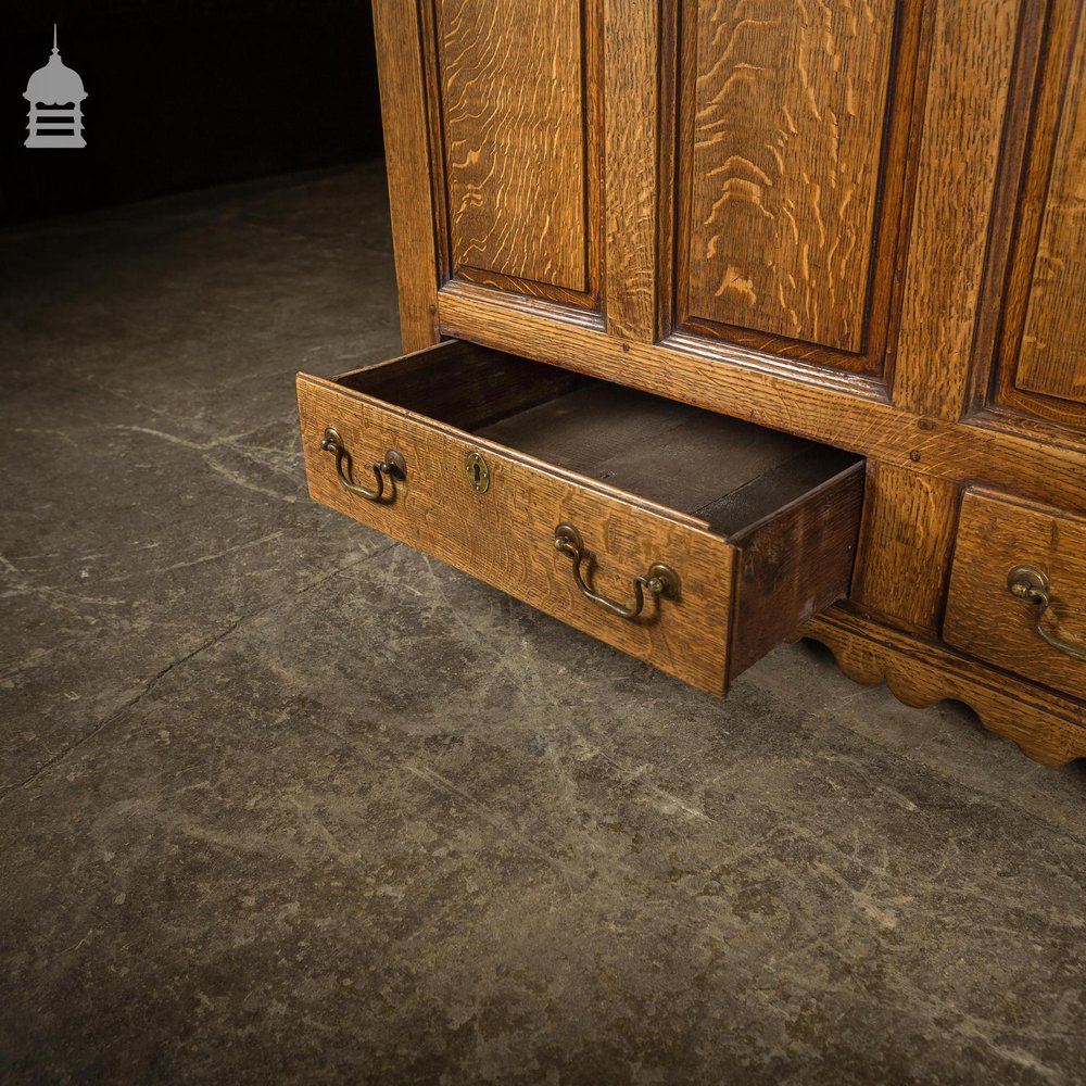 18th C Light Oak Blanket Box Coffer with Drawers