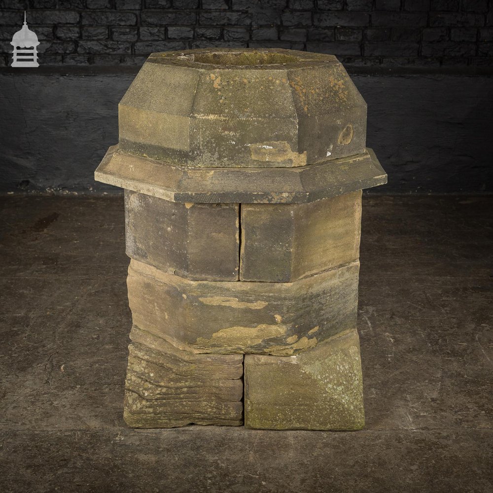 18th C Octagonal Sandstone Chimney Stack Base