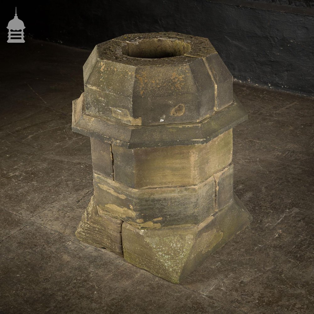 18th C Octagonal Sandstone Chimney Stack Base