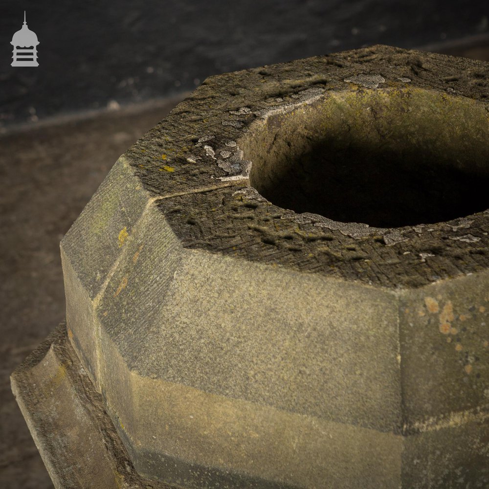 18th C Octagonal Sandstone Chimney Stack Base