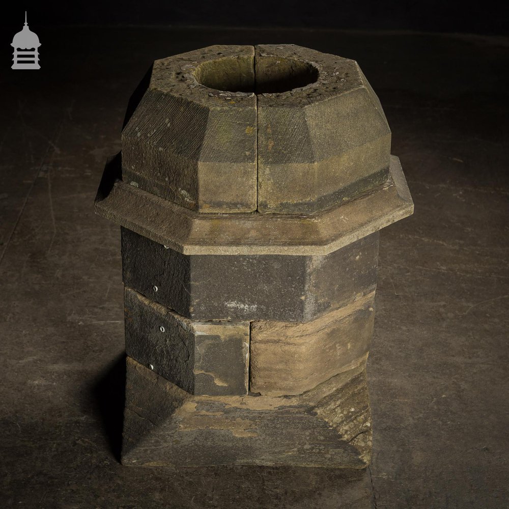 18th C Octagonal Sandstone Chimney Stack Base