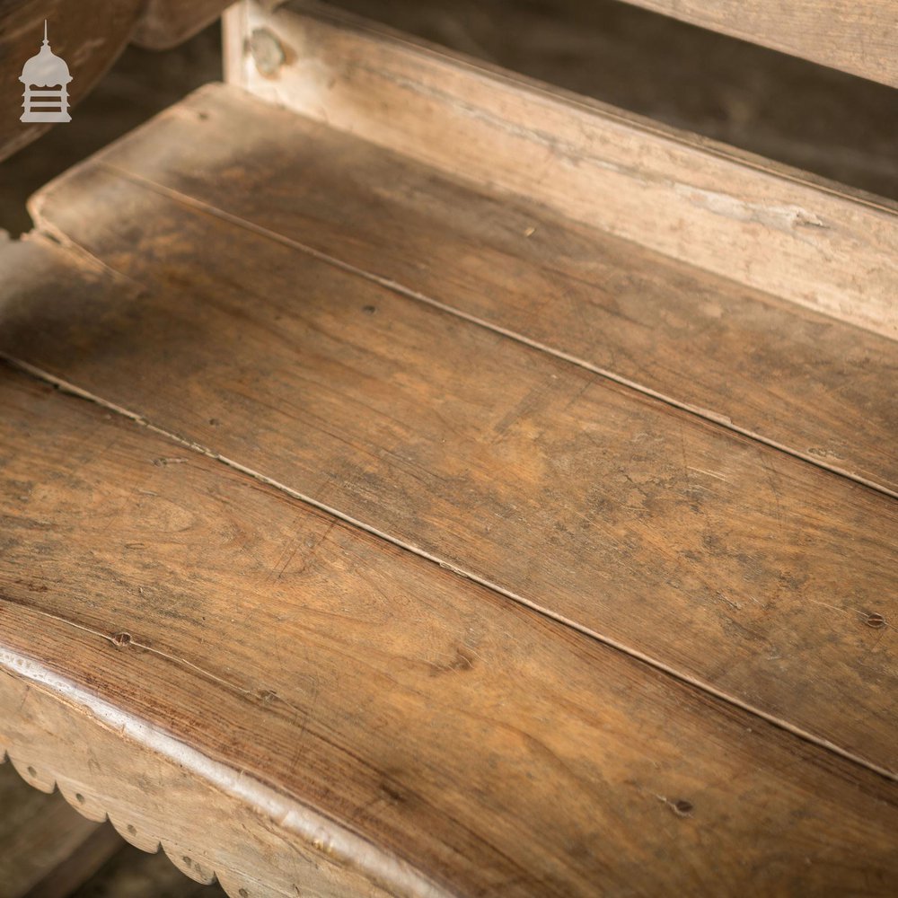 Early 19th C Silvered Teak Anglo Indian Garden Bench with Iron Straps