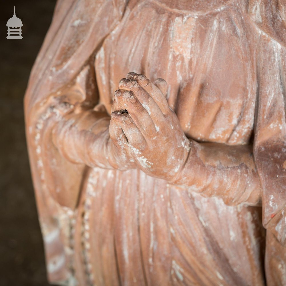 19th C Ecclesiastical Terracotta Statue of Mary