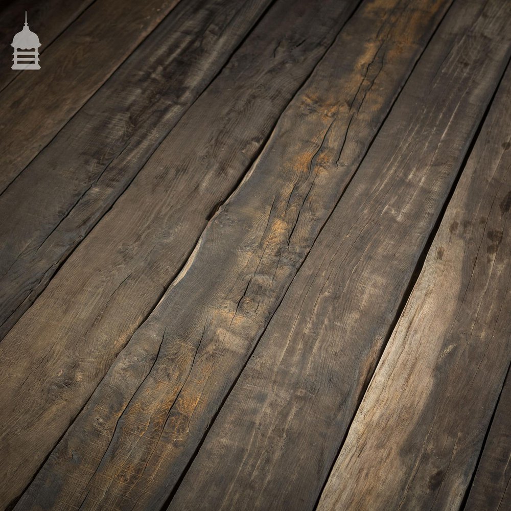 Reclaimed Norfolk Broads Black Bog Oak Floor Boards Wall Cladding