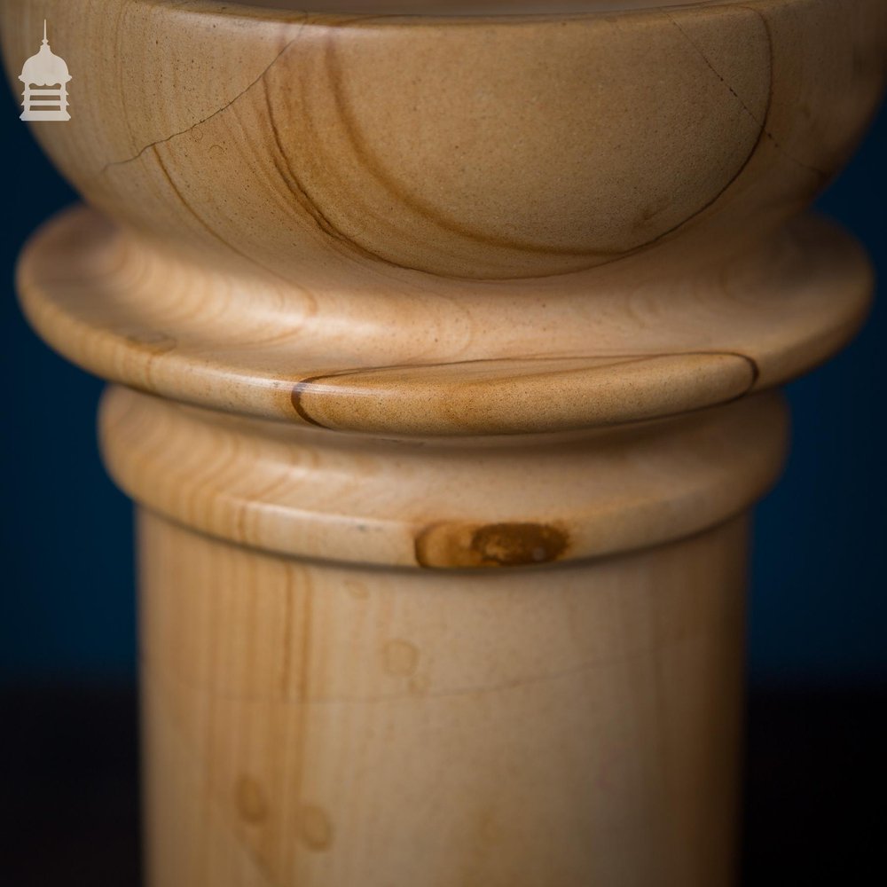 Pair of Banded Agate Stone Candle Stick Bases