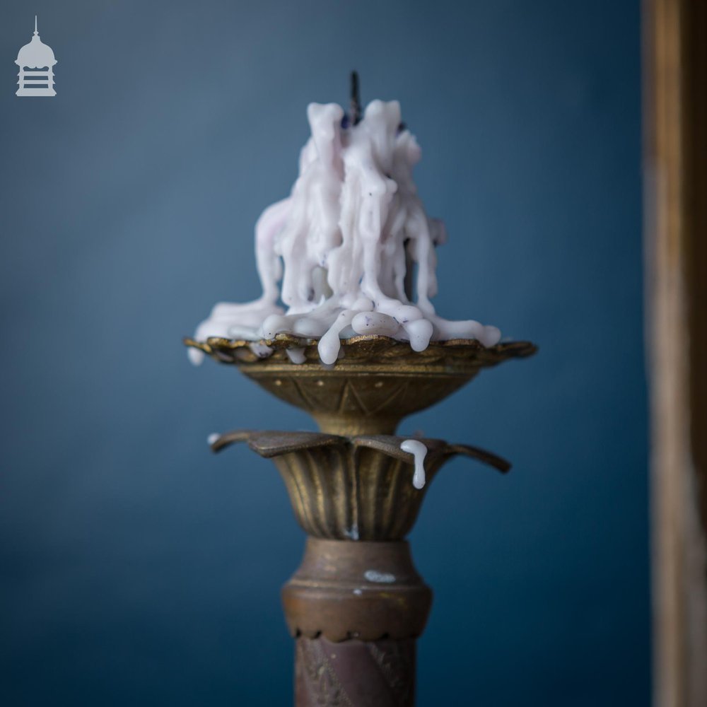 Pair of Victorian Ecclesiastical Brass Candlesticks