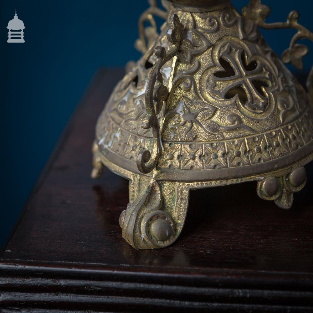 Pair of Victorian Ecclesiastical Brass Candlesticks