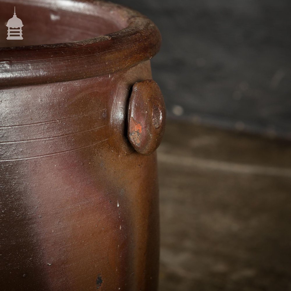 Large Victorian Salt Glazed Pot with Small Handles