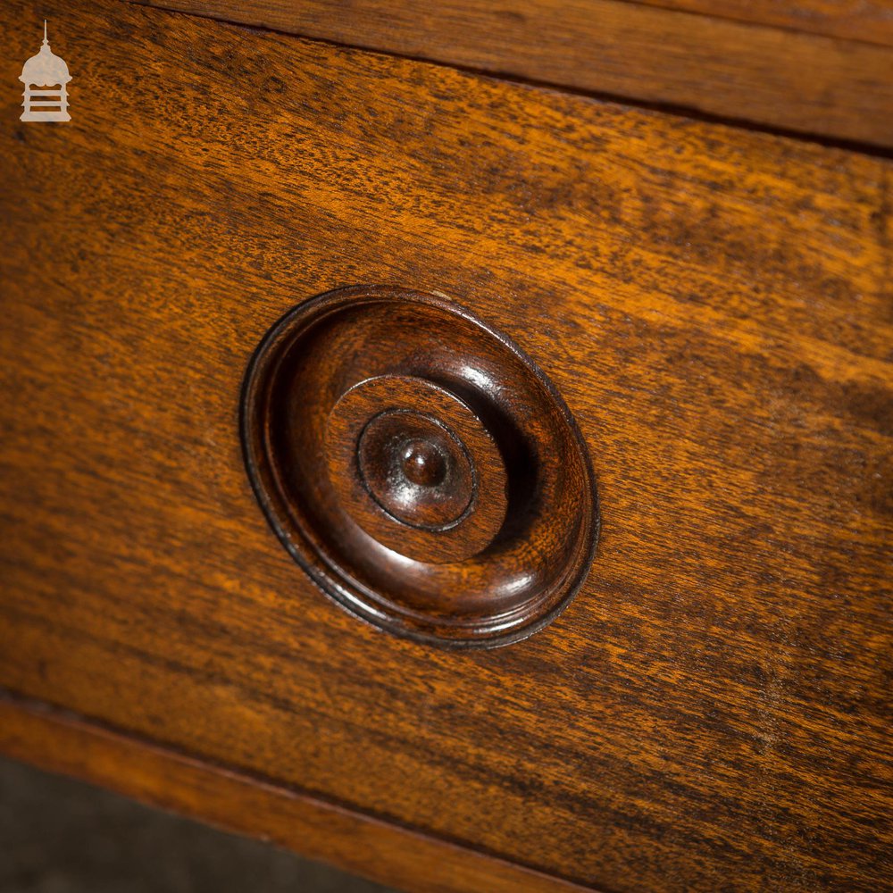 19th C Mahogany Therapists Couch with Drawers and Inset Handles