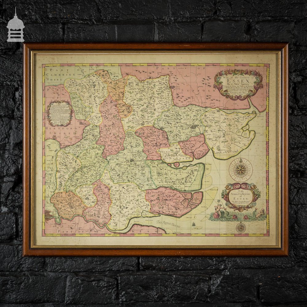 Vintage Map of Essex in an Oak Frame