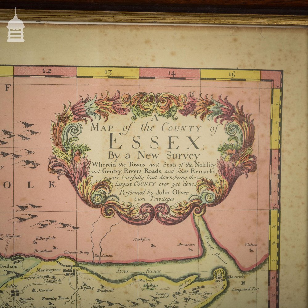 Vintage Map of Essex in an Oak Frame