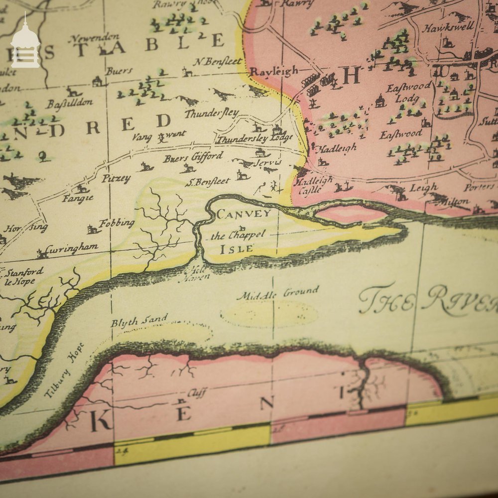 Vintage Map of Essex in an Oak Frame